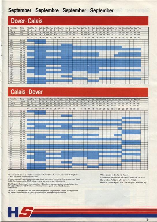 The Hoverspeed 1982 brochure, including timetables - September timetables (credit: Steven Charlesworth).